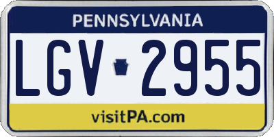 PA license plate LGV2955