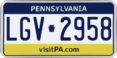 PA license plate LGV2958