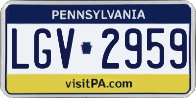 PA license plate LGV2959