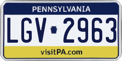 PA license plate LGV2963
