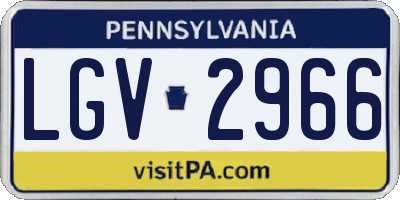 PA license plate LGV2966