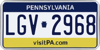 PA license plate LGV2968