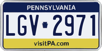 PA license plate LGV2971