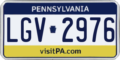 PA license plate LGV2976