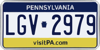 PA license plate LGV2979