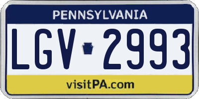 PA license plate LGV2993