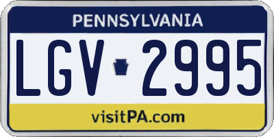 PA license plate LGV2995