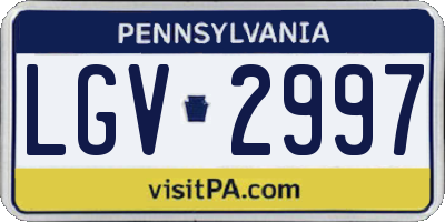 PA license plate LGV2997
