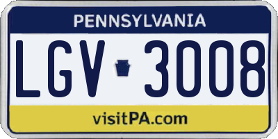 PA license plate LGV3008