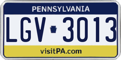PA license plate LGV3013