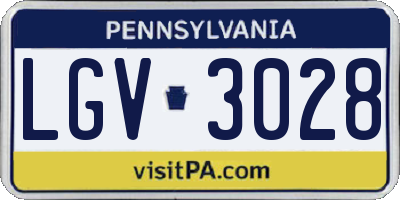 PA license plate LGV3028