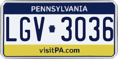 PA license plate LGV3036