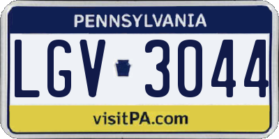 PA license plate LGV3044