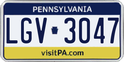 PA license plate LGV3047