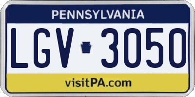 PA license plate LGV3050