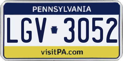PA license plate LGV3052