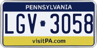 PA license plate LGV3058