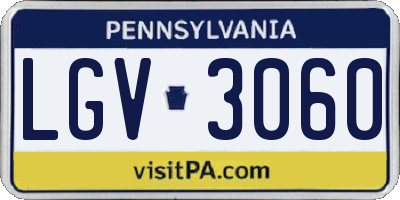 PA license plate LGV3060