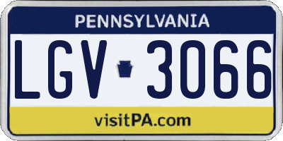 PA license plate LGV3066