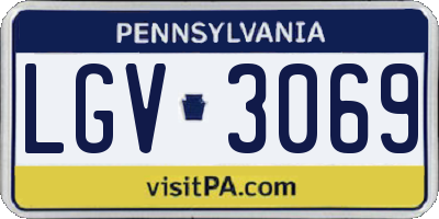 PA license plate LGV3069