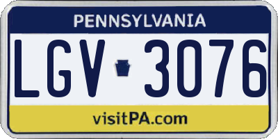 PA license plate LGV3076