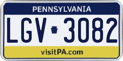 PA license plate LGV3082