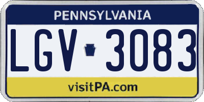 PA license plate LGV3083
