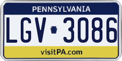 PA license plate LGV3086