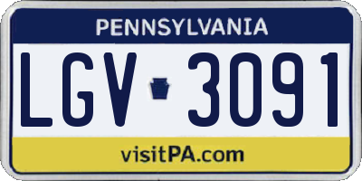 PA license plate LGV3091