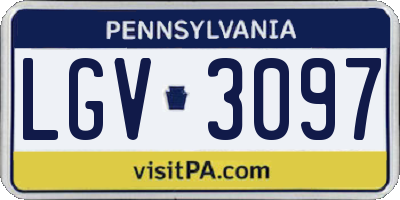 PA license plate LGV3097