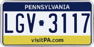 PA license plate LGV3117