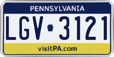 PA license plate LGV3121
