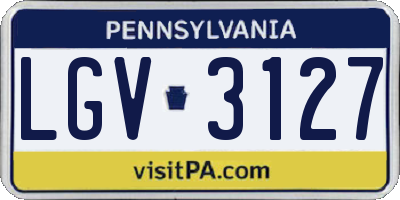 PA license plate LGV3127