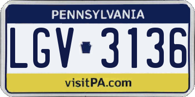 PA license plate LGV3136