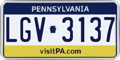 PA license plate LGV3137
