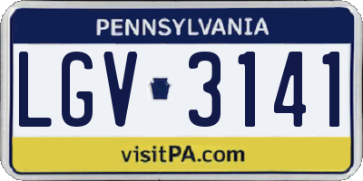 PA license plate LGV3141