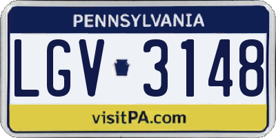 PA license plate LGV3148