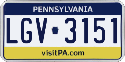 PA license plate LGV3151