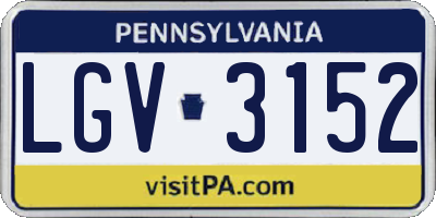 PA license plate LGV3152