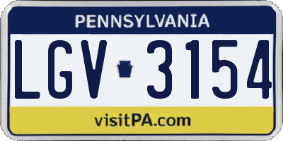 PA license plate LGV3154