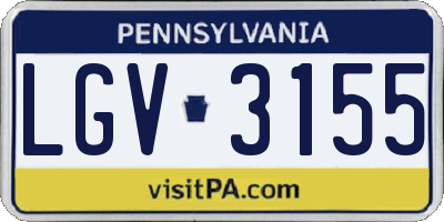 PA license plate LGV3155
