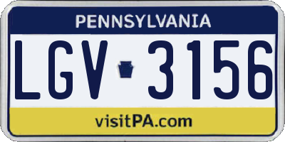 PA license plate LGV3156