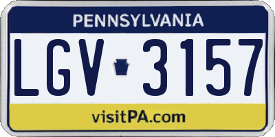 PA license plate LGV3157