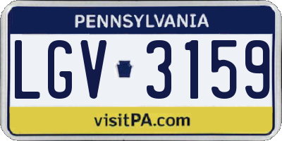 PA license plate LGV3159