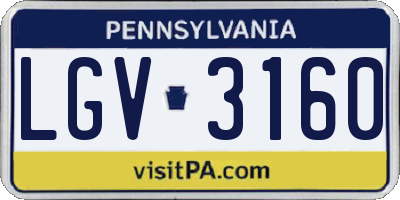 PA license plate LGV3160