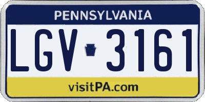 PA license plate LGV3161