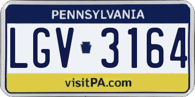 PA license plate LGV3164