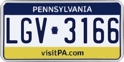 PA license plate LGV3166