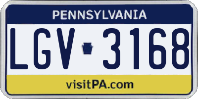 PA license plate LGV3168
