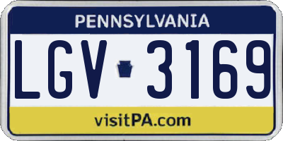 PA license plate LGV3169